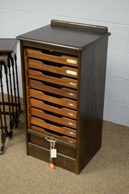 Lot 7 - Early 20th C tambour filing cabinet