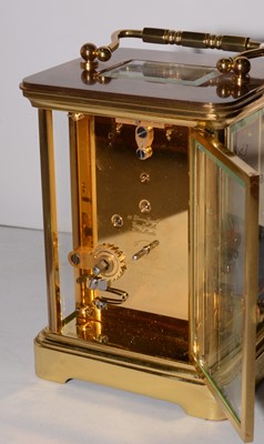 Lot 392 - 20th Century brass carriage clock, by Matthew Norman Switzerland
