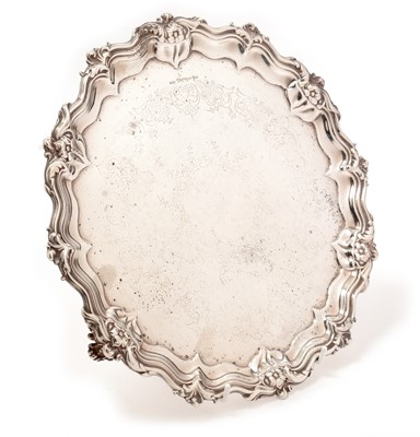 Lot 194 - A Victorian silver salver