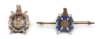 Lot 94 - Two Kings Own Scottish Borderers Regiment sweetheart brooches.