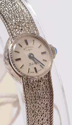 Lot 283 - A lady's 9ct white gold Rotary cocktail watch.