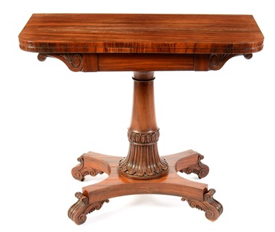 Lot 528 - A Victorian rosewood card table