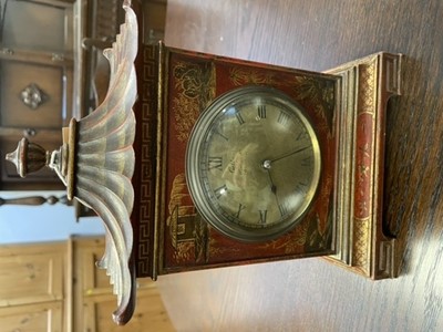 Lot 382 - A 19th Century French chinoiserie mantel clock.