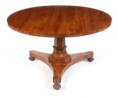 Lot 529 - A George IV rosewood tilt action breakfast table