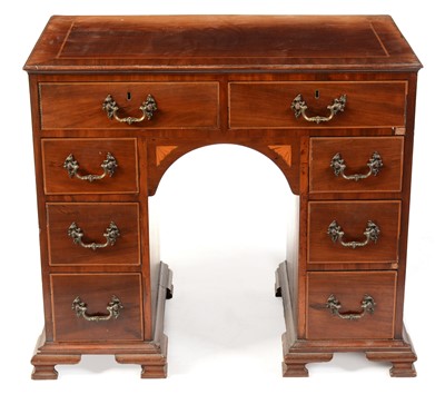 Lot 533 - A 19th Century inlaid mahogany kneehole dressing table