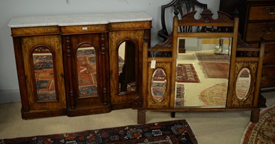 Lot 125 - A Victorian rosewood mirror back sideboard.