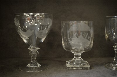 Lot 463 - Selection of four Masonic glasses