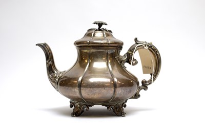 Lot 342 - An early Victorian silver teapot.