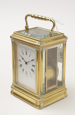 Lot 491 - An early 20th Century French carriage clock, retailed by J.W. Benson