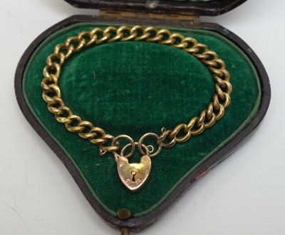 Lot 169 - An Edwardian 9ct gold curb link bracelet.