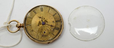 Lot 163 - A yellow-metal cased pocket watch.