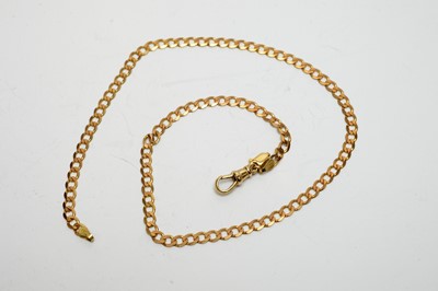 Lot 168 - A 9ct gold flat curb-link chain.