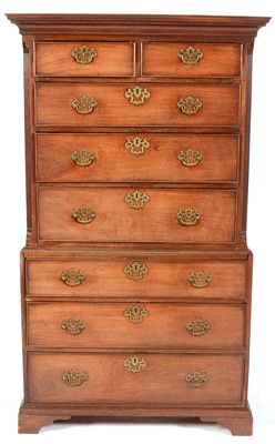 Lot 569 - A George III mahogany chest on chest