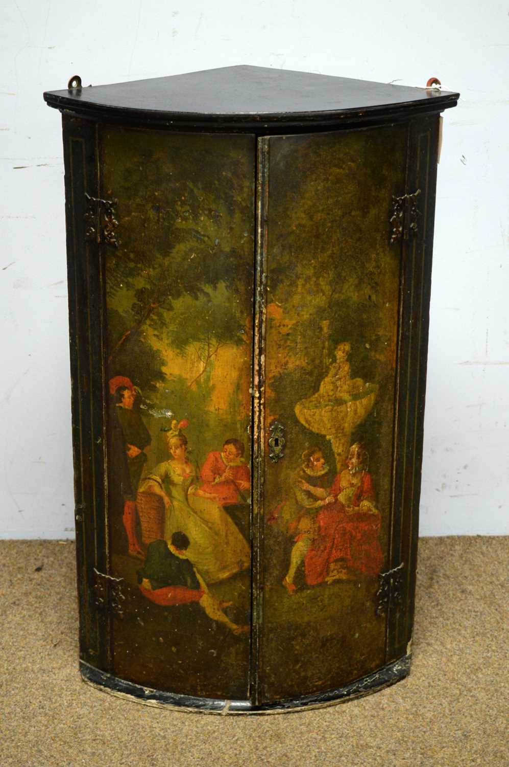 Lot 44 - An 18th Century painted corner cabinet.