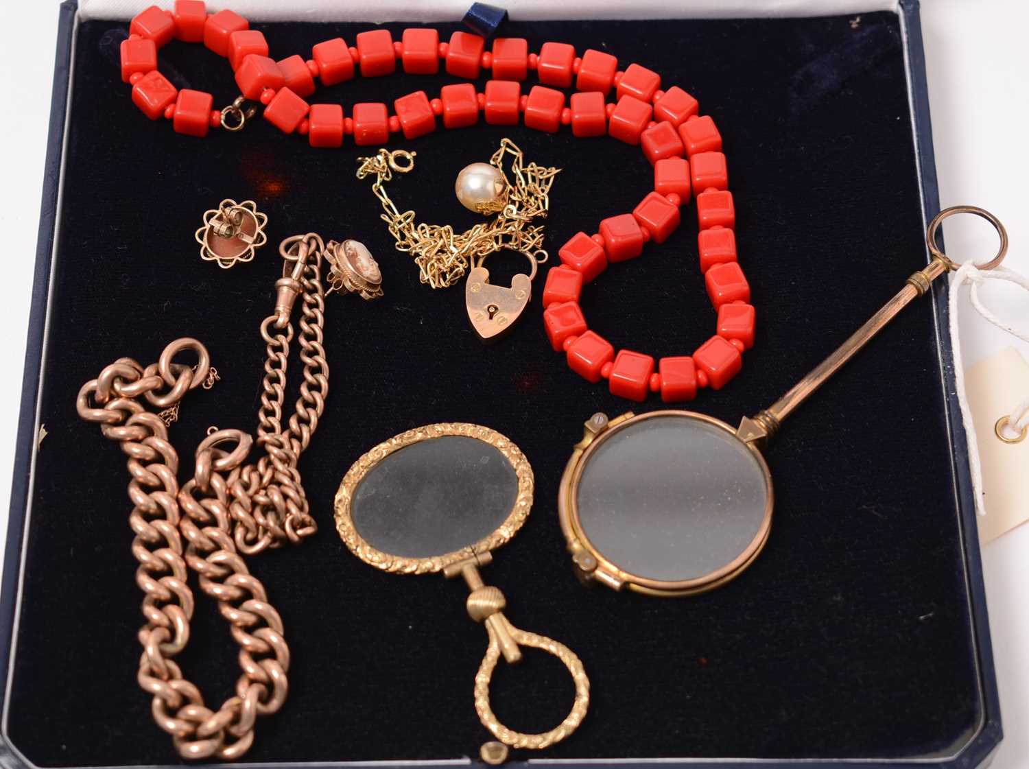 Lot 216 - Gold and costume jewellery.