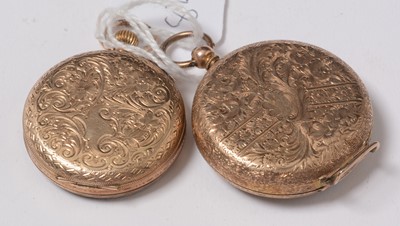 Lot 241 - Two yellow-metal cased fob watches.