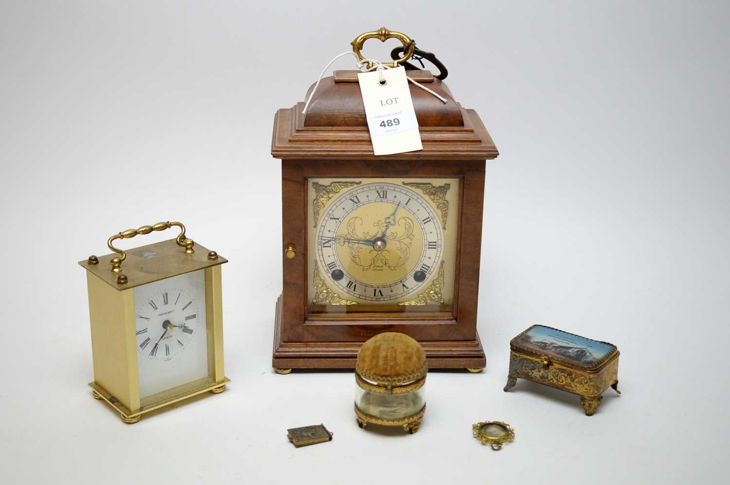 Lot 489 - Two clocks and other items