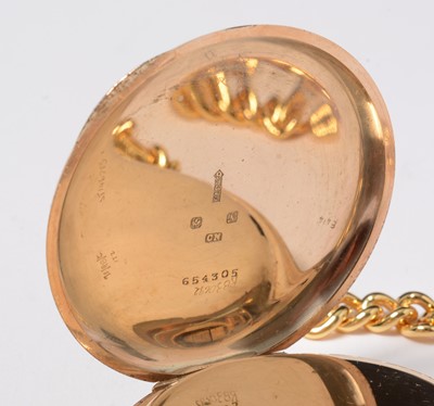 Lot 309 - A 9ct gold cased and open-faced pocket watch.