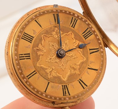 Lot 23 - A George III 18ct yellow gold open faced pocket watch