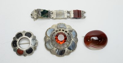 Lot 183 - A collection of antique Scottish pebble jewellery.