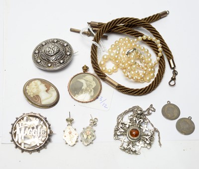 Lot 227 - Victorian and later silver and other jewellery.