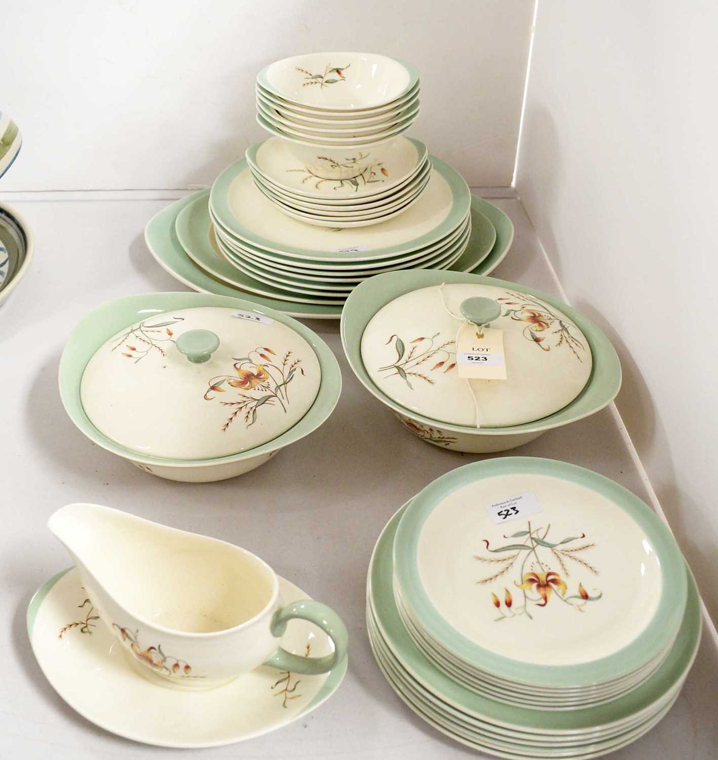Lot 523 - Wedgwood 'Tiger Lily' pattern dinner service and a Victorian Chapman part tea service