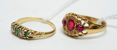 Lot 182 - Two antique gold rings.