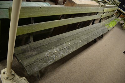 Lot 112 - Two vintage cast iron and wooden garden benches.