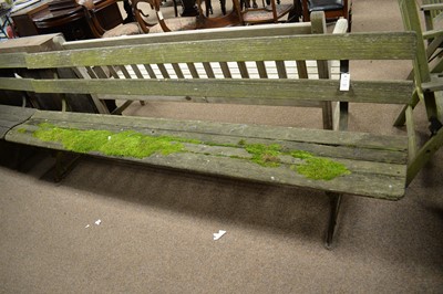Lot 112 - Two vintage cast iron and wooden garden benches.
