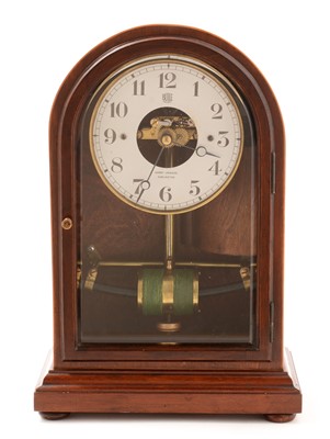 Lot 484 - Bulle patent: a mahogany cased electric mantel timepiece