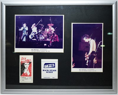 Lot 414 - Framed Sex Pistols backstage pass