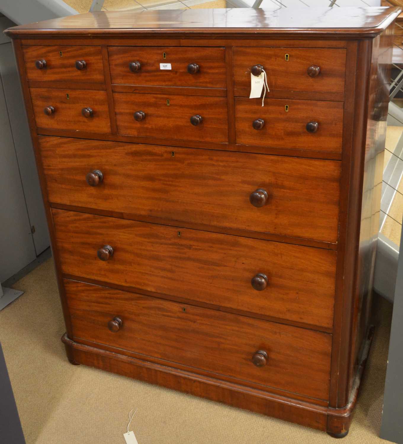 Lot 127 - Victorian mahogany chest of drawers.