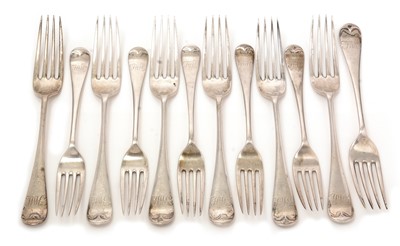 Lot 199 - Victorian silver forks, by Walker & Hall