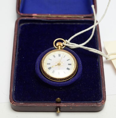Lot 212 - An Edwardian 18ct gold cased fob watch.
