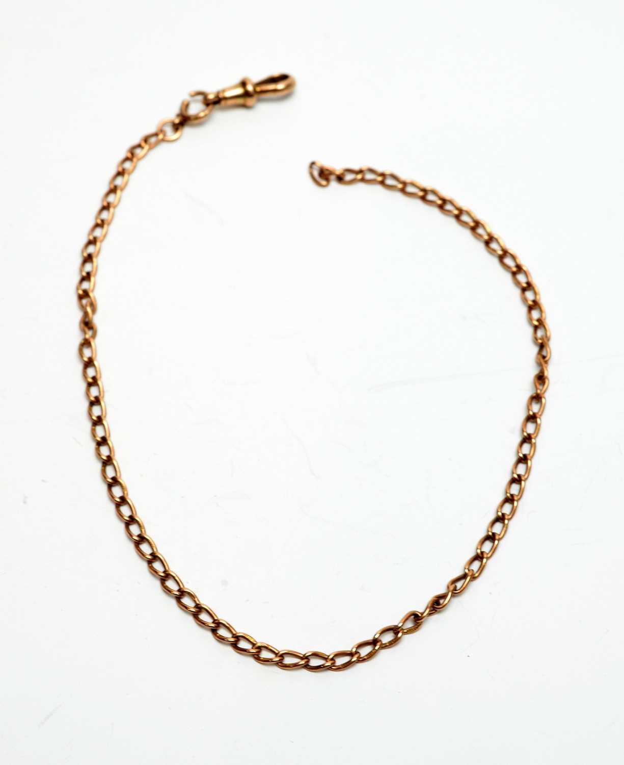 Lot 148 - A 9ct rose gold watch chain.