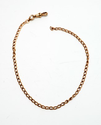 Lot 148 - A 9ct rose gold watch chain.