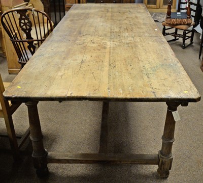 Lot 35 - Late 19th/ early 20th Century pine refectory/printing table