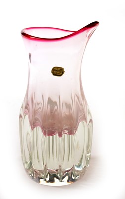 Lot 20 - Bohemian heavy glass vase.