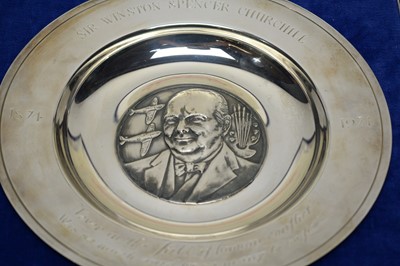 Lot 157 - Sir Winston Spencer Churchill silver presentation centenary dish