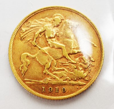 Lot 243 - A George V gold half-sovereign, 1910.