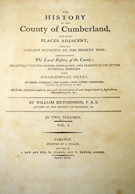 Lot 359 - Vols I and II of The History of Cumberland, by William Hutchinson