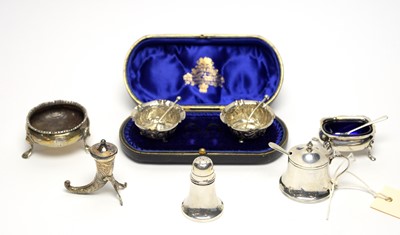 Lot 183 - A selection of silver condiments