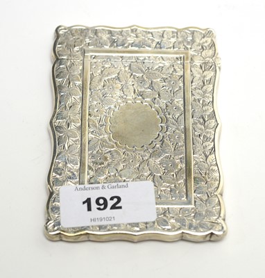 Lot 192 - A Victorian silver calling card case