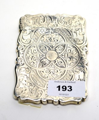 Lot 193 - A Victorian silver calling card case