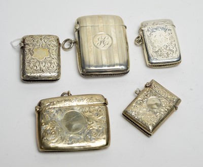 Lot 213 - Five silver vesta cases