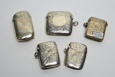 Lot 214 - Five silver vesta cases
