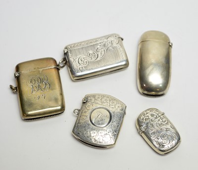 Lot 215 - Five silver vesta cases