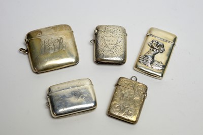 Lot 216 - Five silver vesta cases