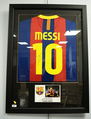 Lot 458 - A signed Lionel Messi Barcelona Football Club jersey