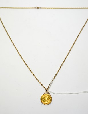 Lot 227 - A George V gold sovereign, 1831, in yellow metal pendant mount